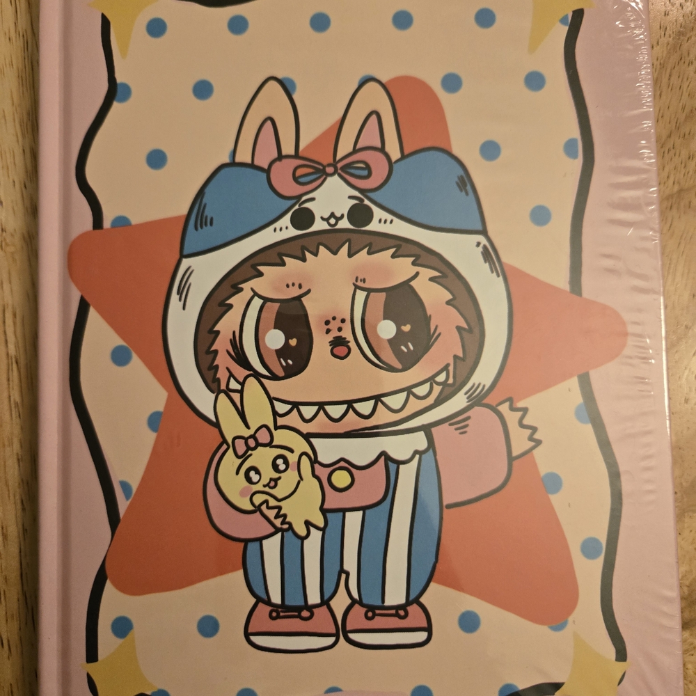 Cute Character Journal with Pink and Blue Cover